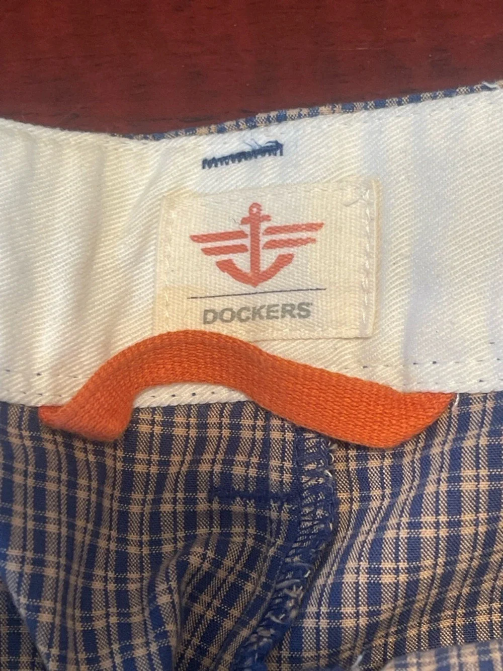 Dockers Men's 38 Blue Plaid Cargo Shorts Cotton Gorpcore Coastal Prep Dadcore